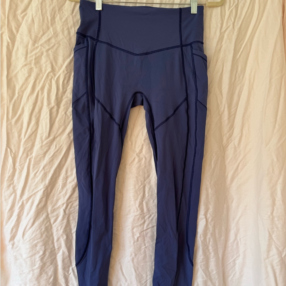 Lululemon Royal Blue Leggings with stitching detail